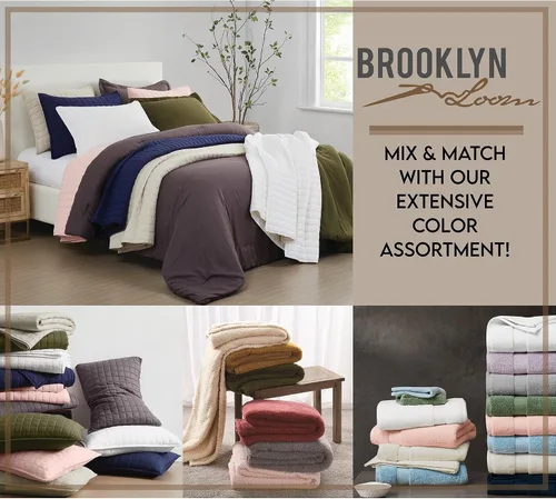 Vista 5 de Brooklyn Loom Toalla de algodón turco, juego de 6 piezas, color azul, 6