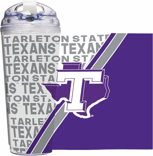 Vista 75 de Rico Industries Taza acrílica NCAA estándar de 24 onzas con tapa con bisagra, taza de doble pared oficialmente licenciada con pajita