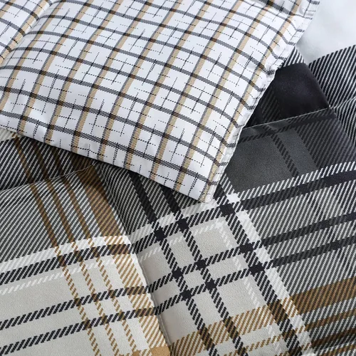 Vista 6 de Eddie Bauer - Juego de edredón Queen, ropa de cama reversible a cuadros, elegante y cálida decoración del hogar (gris normandía, Queen)