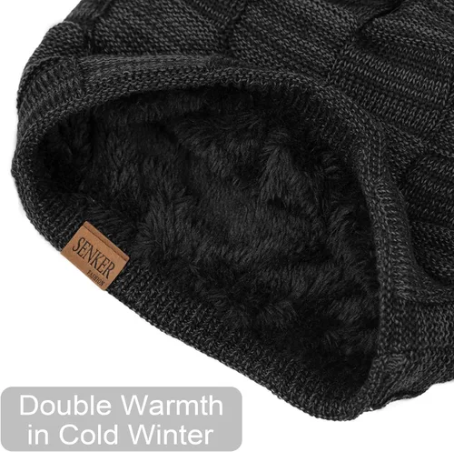 Vista 5 de 2 Pack Slouchy Beanie Winter Hats for Men and Women, Thick Warm Oversized Knit Cap