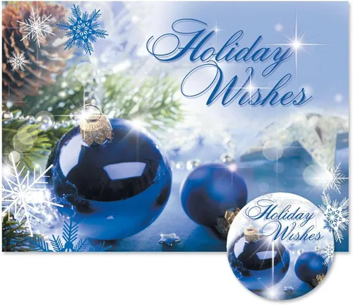 Vista 7 de Tarjetas de Navidad con imágenes coloridas azules de Colorful Images con sellos de sobres a juego, juego de 24 tarjetas, 5 x 7 plegadas, paquete