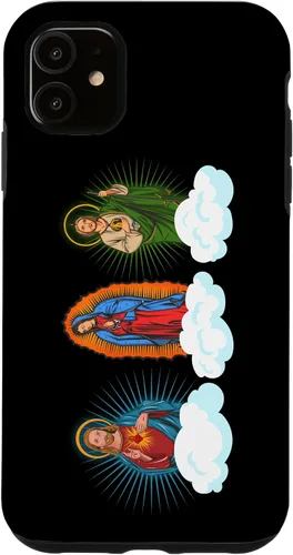 Vista 8 de Funda para iPhone 17 con diseño de Jesús, Virgen María y San Judas Tadeo in Clouds