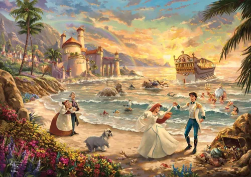 Vista 13 de MIGHTYPRINT Disney – La Bella Durmiente – Princesa Aurora y el Príncipe Felipe – Arte de pared duradero de 24 x 17 pulgadas – No hecho de papel