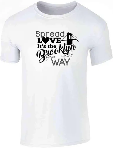 Vista 5 de Pop Threads Spread Love Its The Brooklyn Way Graphic Tee Camiseta para hombre