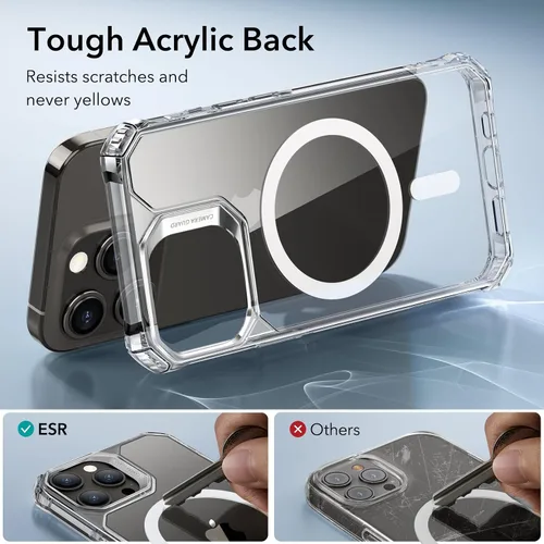 Vista 6 de ESR Funda para iPhone 15 Pro Max, compatible con MagSafe, protección de grado militar, esquinas de protección de aire a prueba de golpes, parte