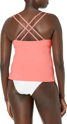 Vista 2 de La Blanca Traje de baño tankini con espalda cruzada y aros de Island Goddess para mujer
