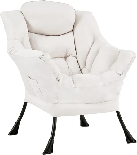Vista 28 de Furlide - Silla perezosa con otomana, silla moderna con reposapiés plegable, silla de acento de salón, silla de lectura cómoda, sillones grandes