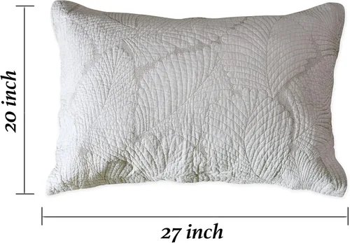 Vista 2 de Brandream Juego de 2 fundas de almohada acolchadas con palmera beige, tamaño estándar, con costuras de lujo, 100% algodón, fundas de almohada