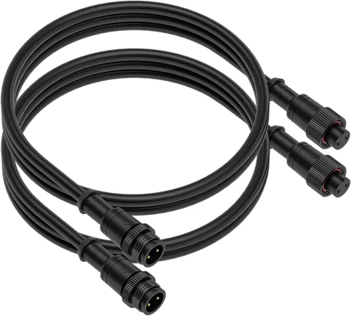 Vista 14 de BTF-LIGHTING Conector eléctrico de tuerca metálica de 2 pines, 18 AWG IP68, conector hembra macho de 7.87 pulgadas/7.9 in, cable de extensión