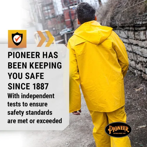 Vista 7 de Pioneer 577U Traje para lluvia de PVC, talla pequeña, color amarillo