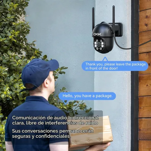 Vista 7 de CKK Poder con cable al aire libre de la cámara de seguridad 2K, cámaras Paquete de 4