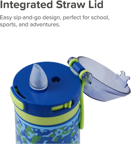 Vista 3 de Manna Astor Stainless Steel Leak-Proof Reusable Water Bottle - 18 Oz - Bluebell Mist and Lime Burst