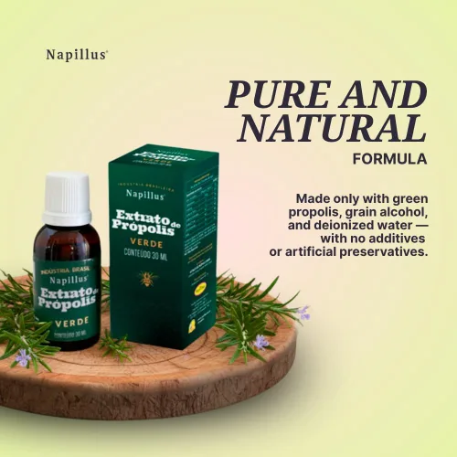 Vista 2 de Extracto de propóleo verde - Gotas de apoyo inmunológico 100% naturales - Origen brasileño - 1 fl oz