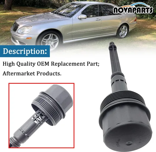 Vista 4 de NOVAPARTS Cubierta de la tapa del filtro de aceite del motor con filtro para Mercedes C240 C280 C320 CLK320 E320 ML320 ML350 SLK320 SLK350