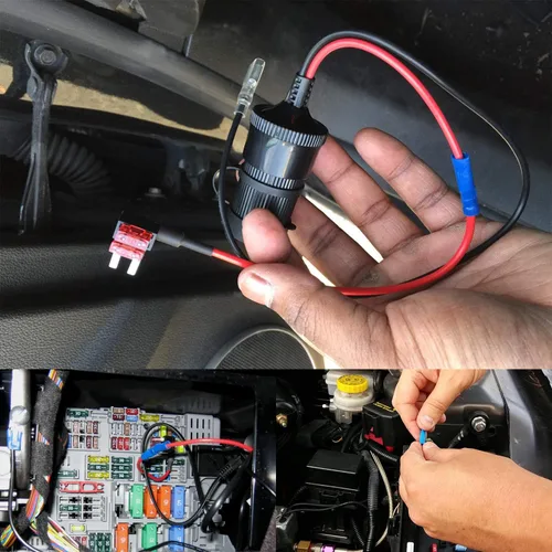 Vista 6 de Paquete de 12 adaptadores de fusible para añadir un circuito – Adaptador de fusible de 12 V para automóvil – Mini conector de fusibles automotriz