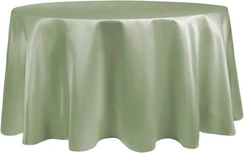 Vista 7 de Ultimate Textile Mantel redondo de satén nupcial de 60 pulgadas, se adapta a mesas de menos de 60 pulgadas de diámetro, berenjena morado berenjena