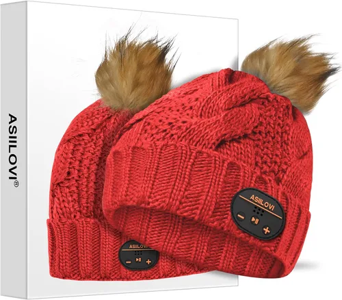 Vista 16 de gorro con Bluetooth 5.0, inalámbrico, de punto, gorro de invierno con micrófono incorporado desmontable, con altavoces estéreo HD, para exteriores