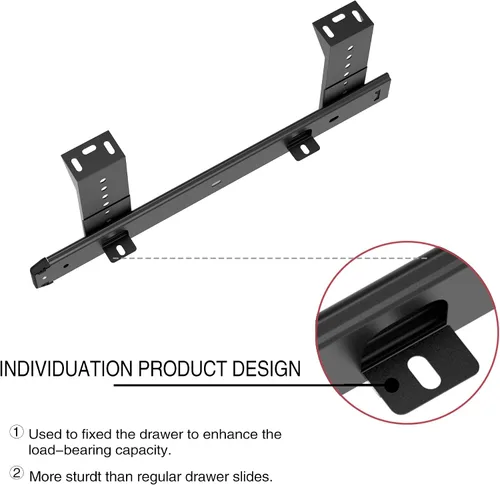 Vista 2 de FRMSAET Bandeja Deslizante para Cajón de Teclado Hardware 12/14/16/18 pulgadas Rieles de Metal Resistente Rieles para Teclado Accesorios