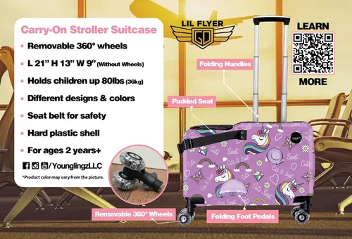 Vista 33 de Younglingz LIL FLYER GO 21" - Maleta de mano para niños, Motocicleta verde V2