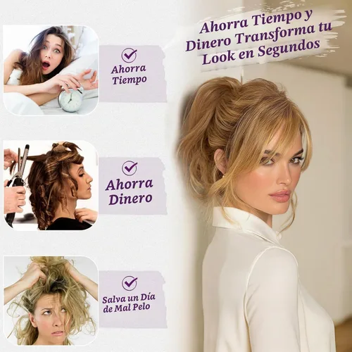 Vista 3 de BARSDAR Extensión de cabello humano corto con clip de garra con metales flexibles, cabello humano real de 8 pulgadas, extensiones de moño