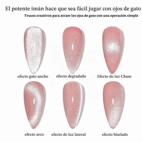 Vista 7 de 4 Piezas Imán Extra Grande Cilíndrico de Ojo de Gato para Uñas, Imán Magnético de Doble Cabeza, Varilla de Esmalte en Gel Multifuncional
