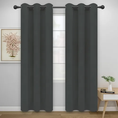 Vista 56 de Easy-Going - Cortinas opacas para dormitorio, aislamiento térmico sólido con ojales, cortinas de ventana para reducción de ruido, cortinas