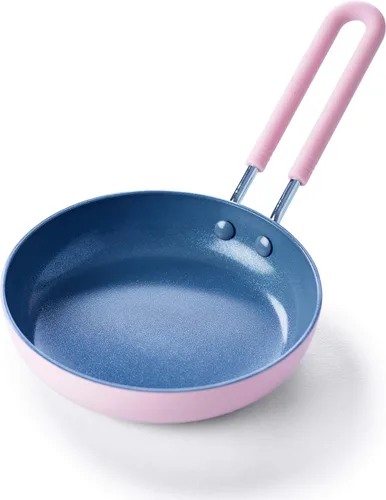 Vista 8 de Sartén GreenPan antiadherente, de cerámica, pequeña y redonda para huevos, de 5", Sartén redondo pequeño para huevos, 5", Gris Negro
