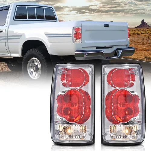 Vista 9 de G-PLUS Luces traseras lámpara de freno con bombillas compatible con Toyota Hilux Pickup Truck 1989-1995 8156089166, 8155089166, TO2800105, TO2801105