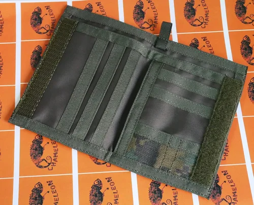 Vista 3 de Chameleon Cartera plegable de velcro para hombre, billetera táctica delgada con bolsillo frontal de viaje, Morpat
