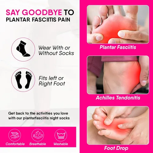 Vista 4 de Wixen - Férula nocturna para fascitis plantar para alivio rápido de fascitis plantar para hombres y mujeres, férula nocturna ajustable para fascitis