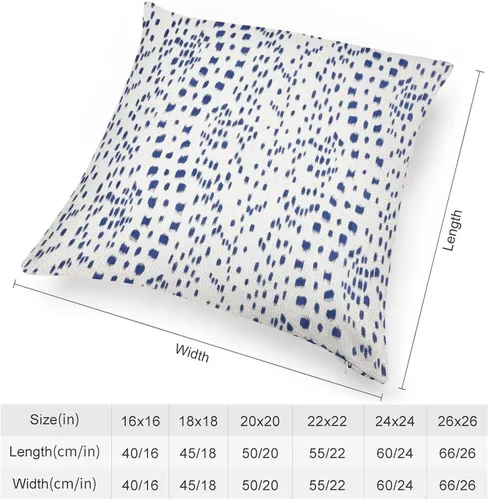 Vista 2 de POMOTER Brunschwig Fils Les Touches Azul y Blanco Funda Decorativa para Almohada Fundas para Almohada Modernas Fundas de Almohada 40 x 40 cm