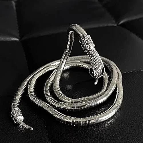 Vista 6 de LAKIYOYO Pulsera de serpiente flexible para mujer, gargantilla de serpiente punk ajustable, collar Medusa flexible multiusos