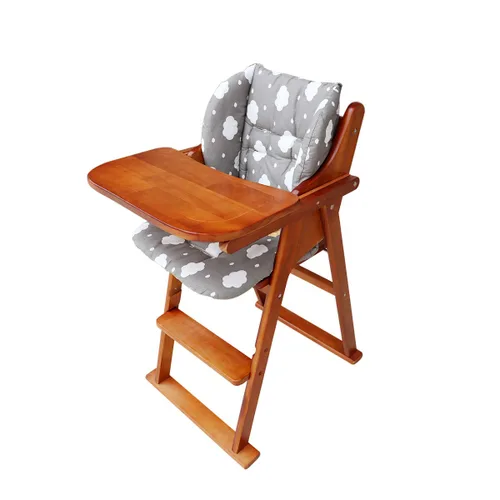 Vista 2 de Twoworld Cojín para asiento de silla alta para bebé, resistente y correas para silla alta (arnés de 5 puntos), 1 traje (nubes grises)