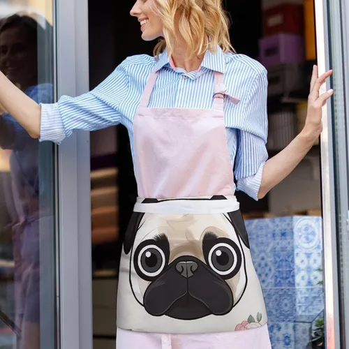 Vista 6 de Server Aprons with 3 Pockets Waist Apron Waterproof Half Apron Short Cooking Aprons Bib