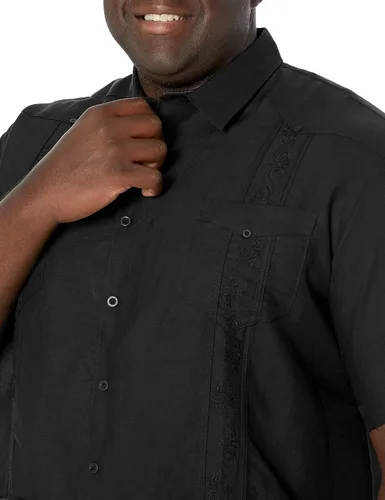 Vista 3 de Cubavera Camisa Guayabera bordada de manga corta para hombre
