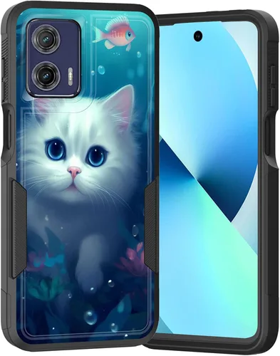 Vista 19 de para Moto G Play 4G 2024, funda de dos capas híbrida resistente y a prueba de golpes, PC duro + silicona suave protectora para Motorola Moto G Play