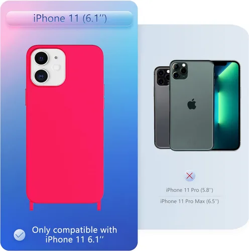 Vista 377 de Funda compatible con iPhone 8 Plus, iPhone 7 Plus/6 Plus/6S Plus con cordón, funda cruzada para iPhone con correa ajustable de silicona para iPhone