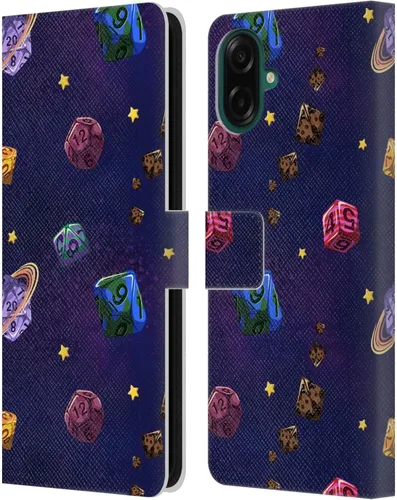 Vista 160 de Head Case Designs Officially Licensed Carla Morrow Colorful Space Dice Patterns Leather Wallet Case Compatible with Samsung Galaxy A07 4G