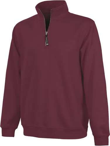 Vista 2 de Charles River Apparel Unisex Crosswind Quarter Zip, Mens and Womens Soft Cotton Blend Sweatshirt, Oatmeal Heather, 3X-Large