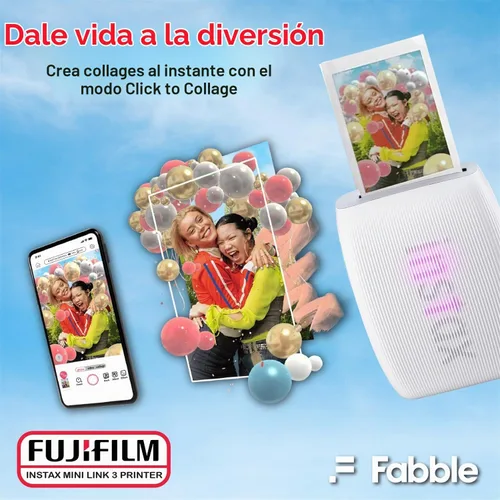 Vista 6 de Fujifilm Instax Mini Link 3 Smartphone Printer – Clay White Bundle with a Protective Case, Twin Pack Instant Film (20 Sheets), Hanging Photo Frames