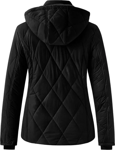 Vista 2 de Wantdo Abrigo de invierno grueso para mujer, chaqueta acolchada con capucha de piel aislada, ropa exterior