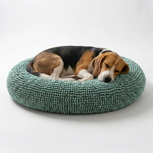Vista 21 de Muddy Mat® Cloud K-9 cama para perros y gatos, cama suave y relajante en forma de dona, material de chenille, funda extraíble, lavable y apta