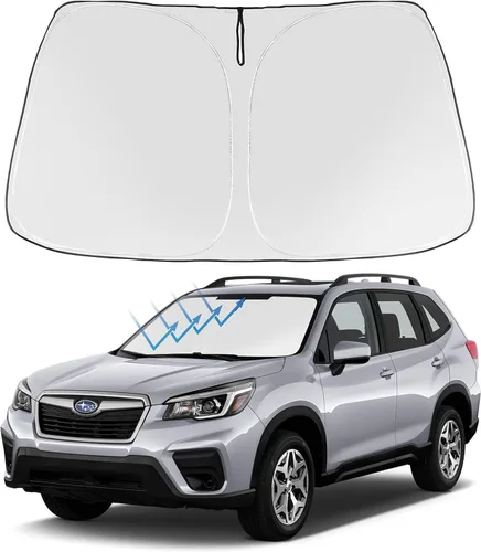 Vista 30 de Proadsy Parasol para parabrisas Rivian R1S 2022-2025 2026 de 4 capas plegable, protector de parasol frontal que bloquea los rayos UV, mantiene