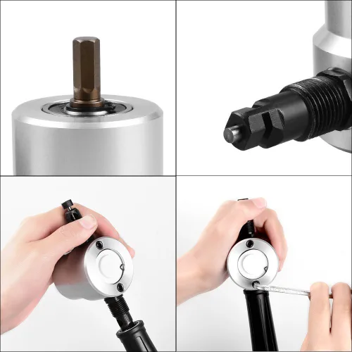 Vista 5 de XMHF Herramienta de corte multipropósito para taladro de hoja de metal de doble cabezal, herramienta de corte, accesorio de taladro eléctrico