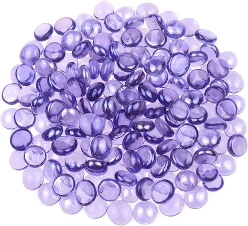 Vista 13 de KINGOU Gemas/cuentas/piedras de vidrio plano para relleno de jarrón, dispersión de mesa, juegos - 1 lb (0.551-0.630 in, aprox. 5/8 pulgadas)