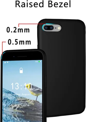 Vista 6 de Funda compatible con iPhone 8 Plus/7 Plus (5.5 pulgadas), [protección contra caídas] [arañazos] de silicona líquida a prueba de golpes, antihuellas