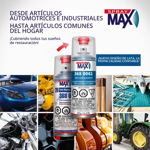 Vista 9 de USC Spraymax 2K Aerosol Transparente Glamour De Alto Brillo