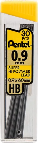 Vista 2 de Pentel Super Hi-Polymer - Recambios de plomo (0.035 in), grueso, HB, paquete de 3, 90 piezas de plomo (C29BPHB3)