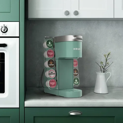 Vista 4 de GALVANOX Organizador acrílico para tazas K – Se adapta a Keurig K-Mini/K Mini-Plus (solamente), soporte para cápsulas de ahorro de espacio