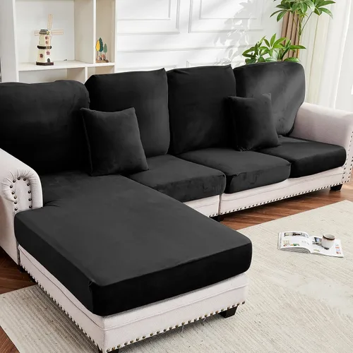 Vista 88 de Funda para Sofá de Terciopelo Elástico Funda de Cojín de Sofá 1 Pieza - Funda Elástica Lavable para Asiento o Respaldo, Fundas de Asiento para Sofás